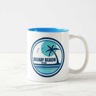 Taza Bicolor Aves de palmeras de Delray Beach Florida