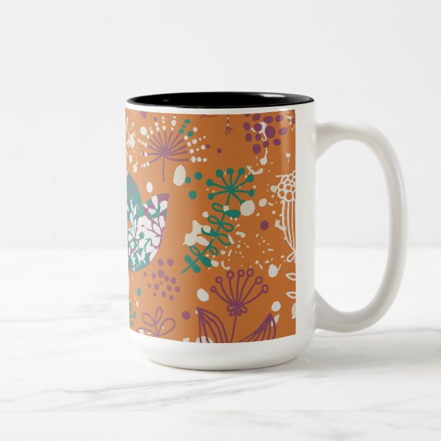 Taza Bicolor Aves florales extravagantes (Derecha)