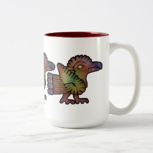 Taza Bicolor Aves Mayas Antiguas