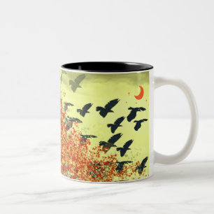 Taza Bicolor Aves volando Luna Roja