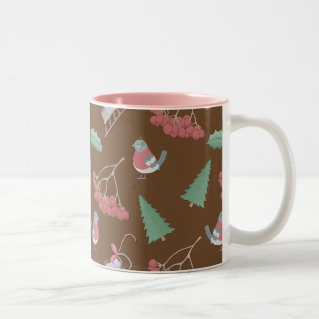 Taza Bicolor Aves y navidades (Derecha)