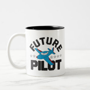 Taza Bicolor Aviación para niños que vuelan en pilotos de alto 