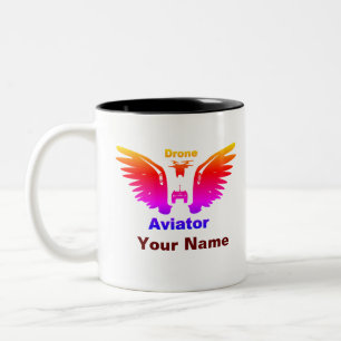 Taza Bicolor Aviador de drones