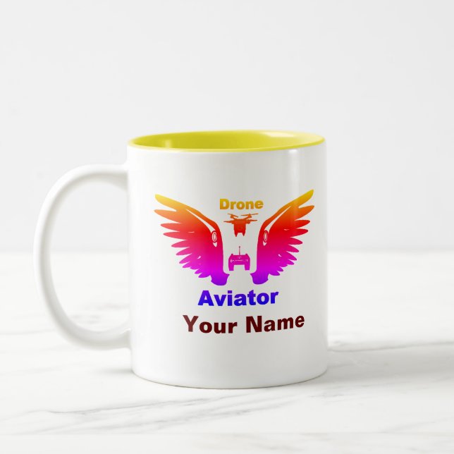 Taza Bicolor Aviador de drones (Izquierda)