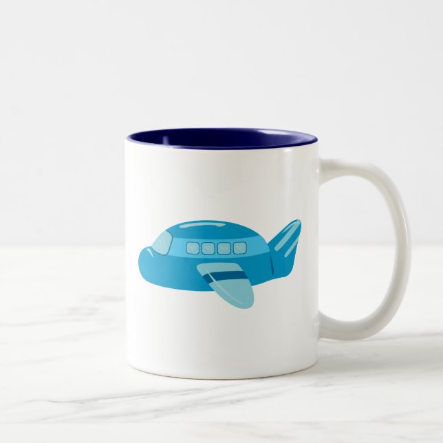 Taza Bicolor Avión azul (Derecha)
