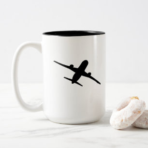 Taza Bicolor Avión de Aviación Aeronave Aviador Volador