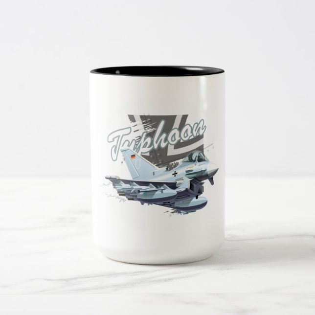 Taza Bicolor avión de combate personalizado (Centro)