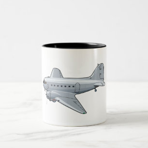 Taza Bicolor avión retro personalizado