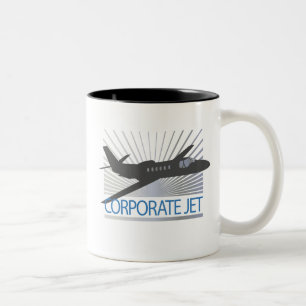 Taza Bicolor Aviones de jet corporativo