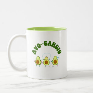 Taza Bicolor Avo-Cardio Funny Aguacate Fitness