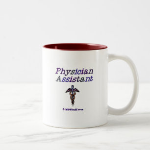 Taza Bicolor Ayudante del médico - caduceo