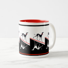Taza Bicolor Azawakh stylisé Yin