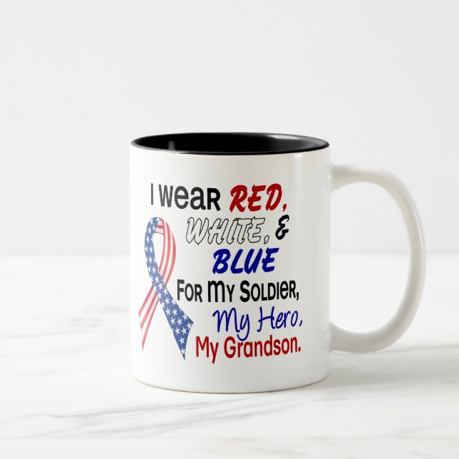 Taza Bicolor Azul blanco rojo para mi nieto (Derecha)