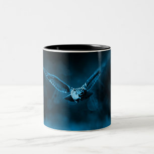 Taza Bicolor Azul búho volador