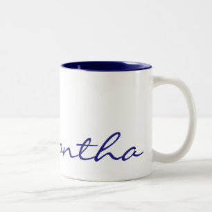 Taza Bicolor azul de moda elegante moderno simple elegante del