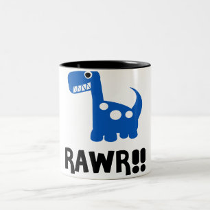 Taza Bicolor Azul de Rawr Dino