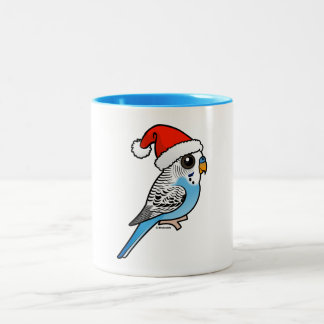 Taza Bicolor Azul de Santa Budgie