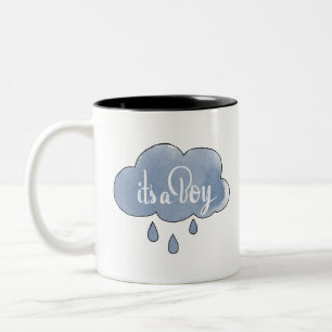 Taza Bicolor Azul es caligrafía de niño género de arte masculin