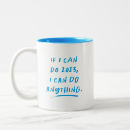 Taza Bicolor azul gracioso inspirador 2023