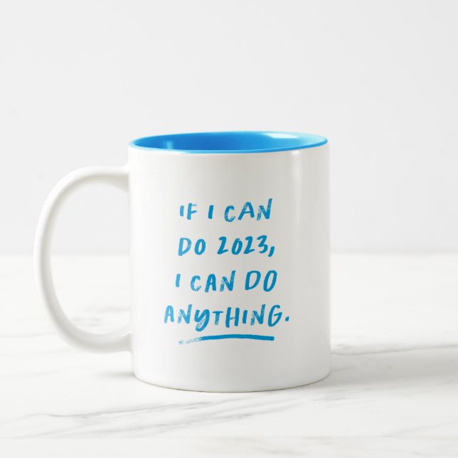 Taza Bicolor azul gracioso inspirador 2023 (Izquierda)