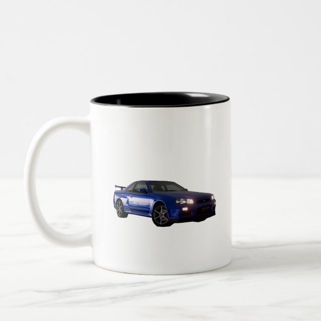 Taza Bicolor azul gtr del bayside r34 (Izquierda)