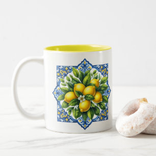 Taza Bicolor Azulejo de Limón