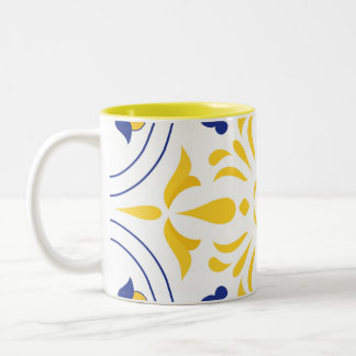 Taza Bicolor Azure Bloom Cross Yellow