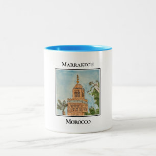 Taza Bicolor Bab Agnaou, Puerta Principal, Marrakech, Marruecos