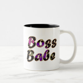 Taza Bicolor Babe de jefe en floral negra