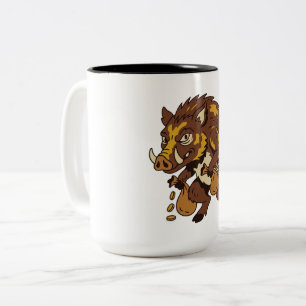 Taza Bicolor Babi Ngepet es un cerdo mágico en los mitos y el f