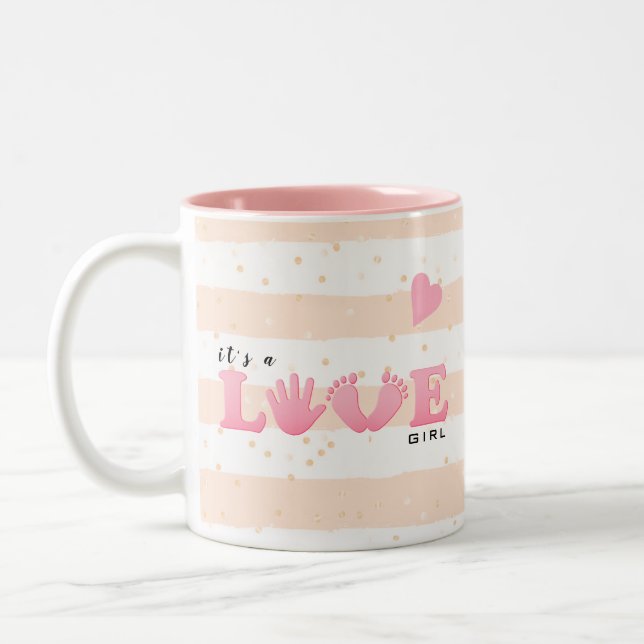 Taza Bicolor Baby Shower Love Baby (Izquierda)