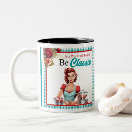 Taza Bicolor Bachelorette Classic Blue Pinup