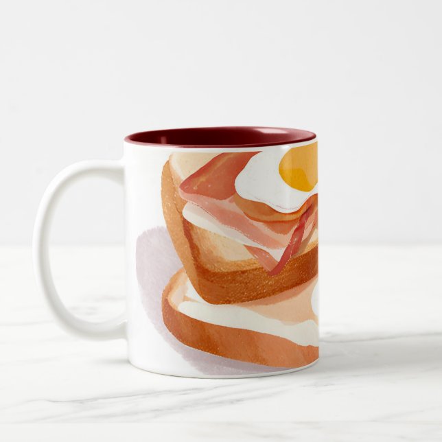 Taza Bicolor Bacon y tostadas de huevos (Izquierda)