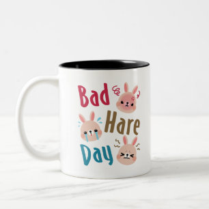 Taza Bicolor Bad Hare Day Conejo Conejo Conejo Conejo Kawaii Pa