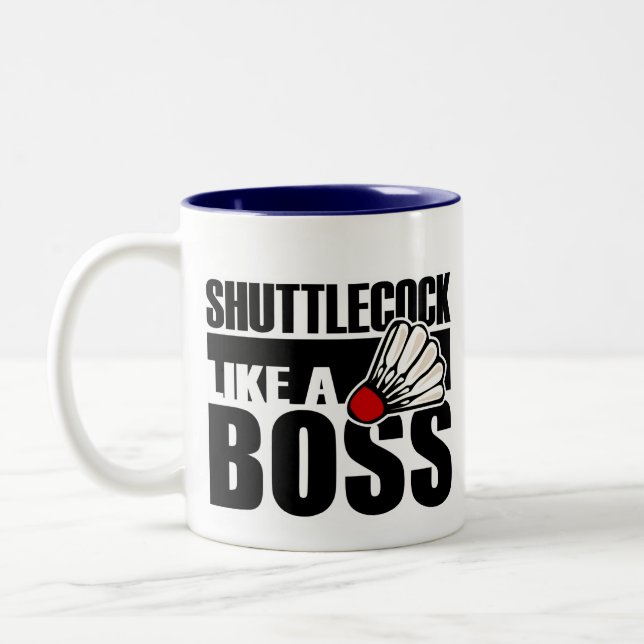 Taza Bicolor Bádminton divertido Shuttlecock (Izquierda)