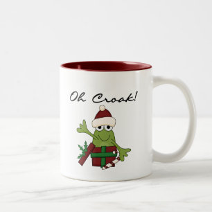 Taza Bicolor Bah Humbug Frog Navidades camisetas y regalos