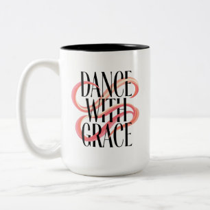 Taza Bicolor Baila Con Gracia Bailarina Moderna Minimalista