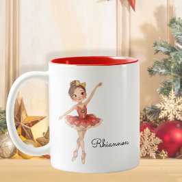 Taza Bicolor Bailarín Chica de ballet navidades
