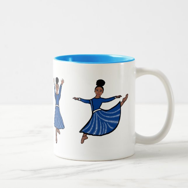 Taza Bicolor Bailarín de diamantes azul #1 (Derecha)