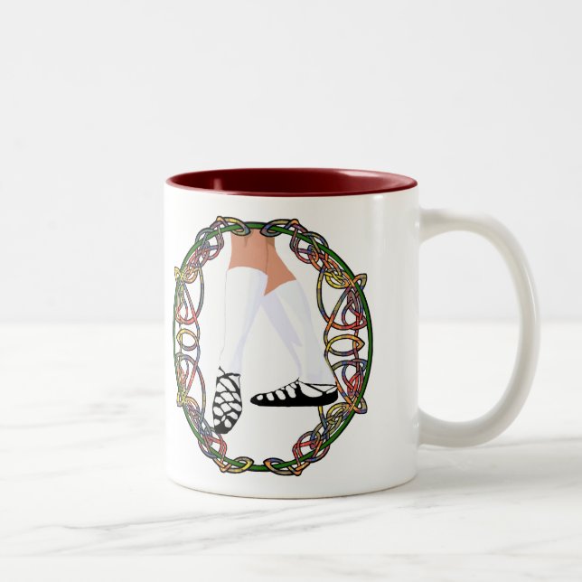 Taza Bicolor Bailarín de zapatos blandos - Knotwork celta (Derecha)