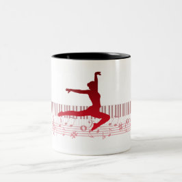 Taza Bicolor Bailarina de ballet en un teclado