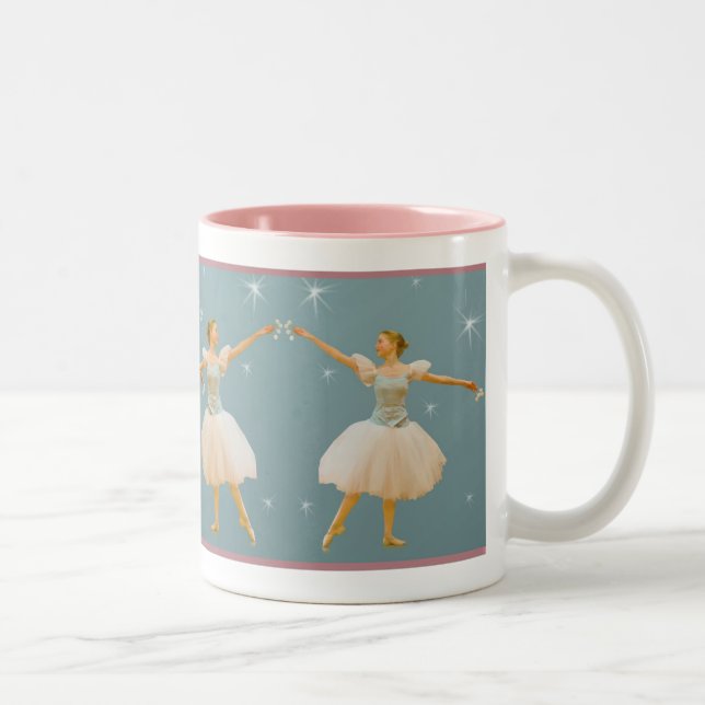 Taza Bicolor Bailarina en verde y blanco (Derecha)