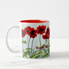 Taza Bicolor Bailarinas de la línea de amapola - ¡Bloom Where Y