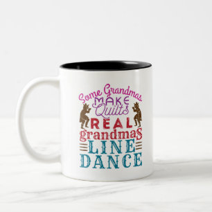 Taza Bicolor Baile de línea real Grandmas Line Dance con líne