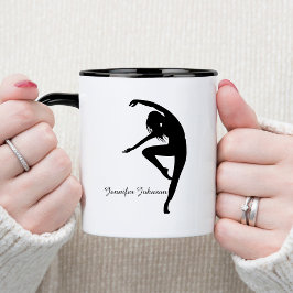 Taza Bicolor Baile de silueta de bailarina moderna