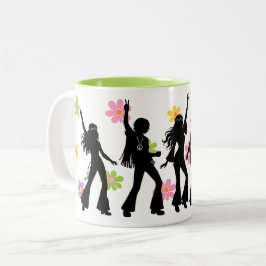 Taza Bicolor Baile Hippie Flower Power de los 60