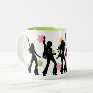 Taza Bicolor Baile Hippie Flower Power de los 60