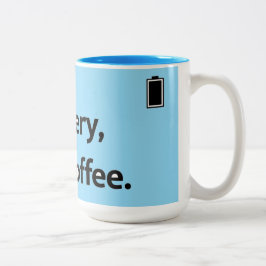 Taza Bicolor Bajas pilas Funny Coffee Mug