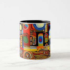 Taza Bicolor Bajo los patrones arremolinados del cielo surreali