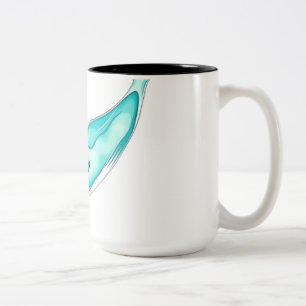 Taza Bicolor Ballena acuática verde azulada